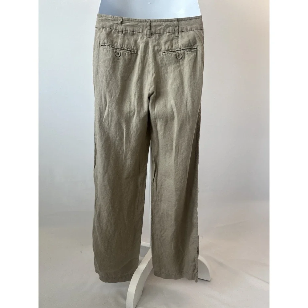 Women's Sz: 8 London Jeans Marisa Fit 100% Linen Casual Straight Leg Pants (b64) - Picture 3 of 7